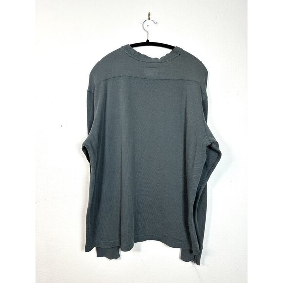 Horny Toad Mens Top Size L Green Cotton Crew Neck Long Sleeve Distressed - Picture 4 of 12